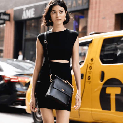 Mona Genuine Apple Leather Crossbody Bag for Women - Stylish & Durable Black Shoulder Purse - Perfect for Work, Travel & Everyday Use