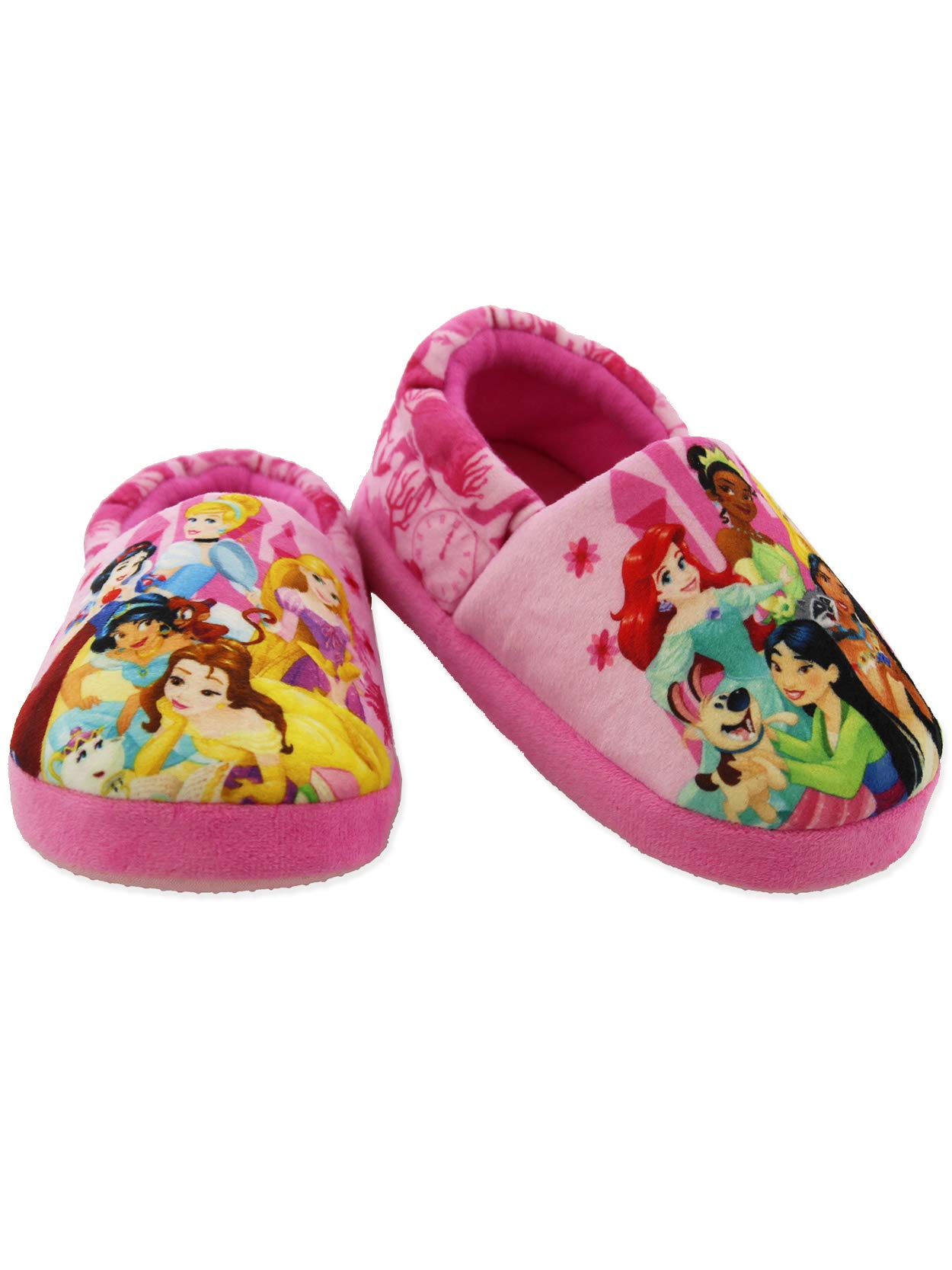 Disney Princess Girls Toddler Plush Aline Slippers - Soft & Cozy Princess-Themed House Shoes for Toddlers - Perfect for Indoor Play, Dress-Up & Birthday Gifts
