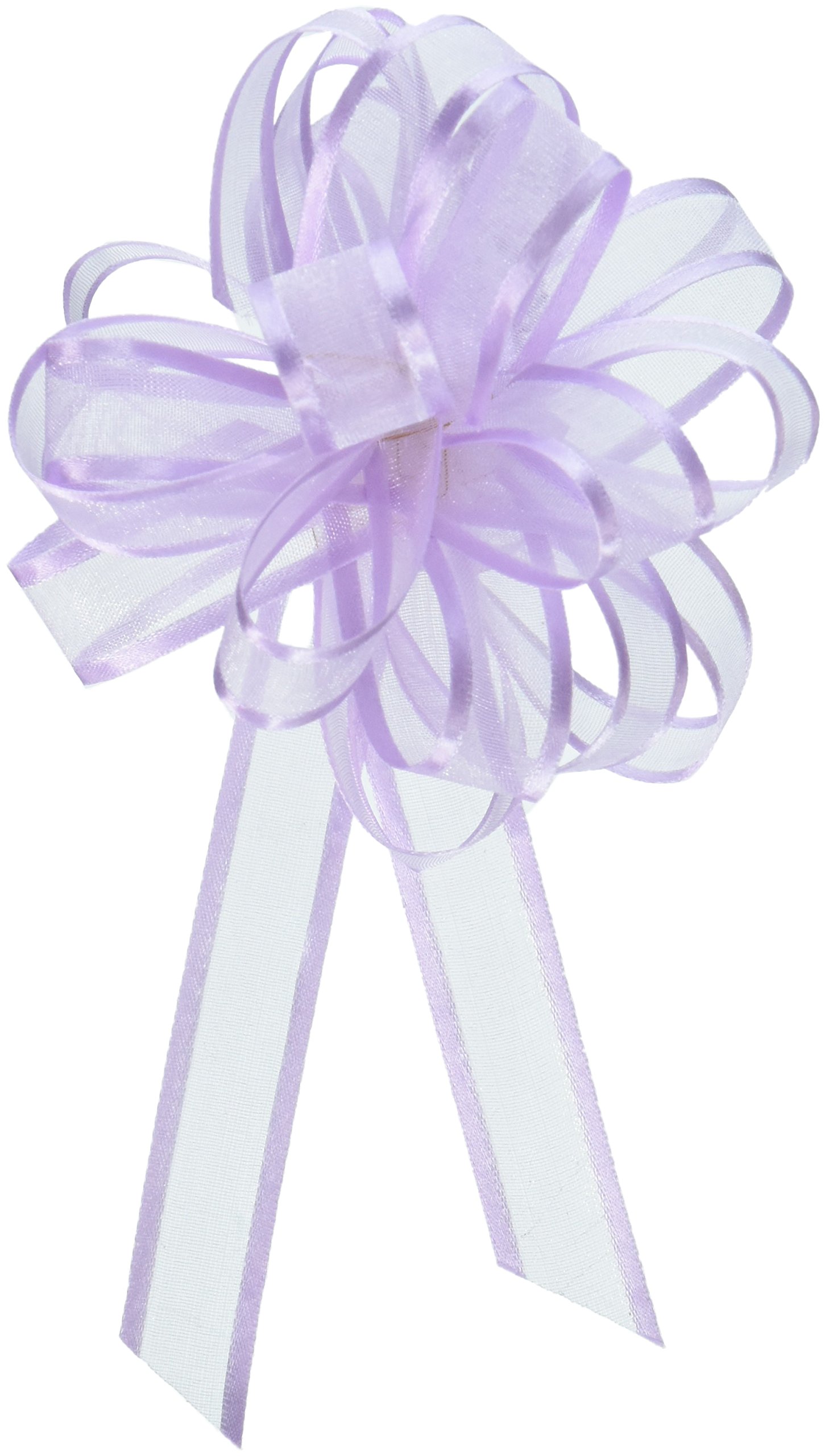 ABC-Bows - Lavender Sheer Satin Edge Pull Bows, 18 Loops, 5/8