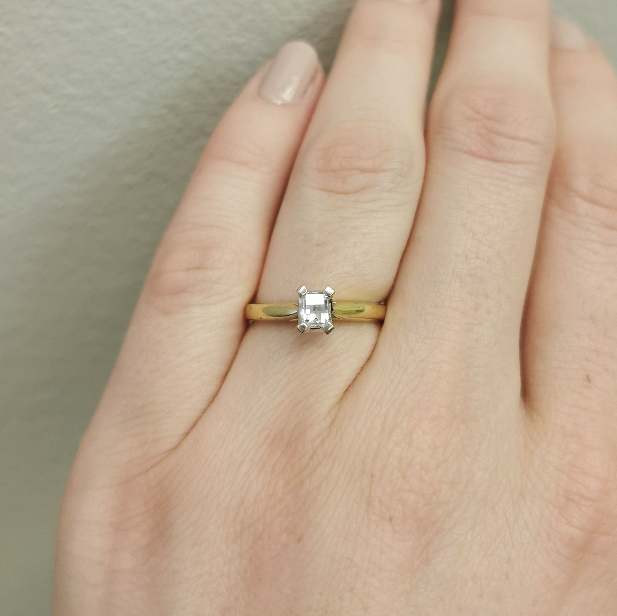 0.35ct Checkerboard Step Cut Diamond Engagement Ring - Size 6 | Elegant Wedding Band for Proposals, Anniversaries & Romantic Occasions