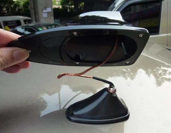 Universal Black Car Shark Fin Antenna - Enhanced AM/FM Radio Signal Roof Aerial Cover for Car, SUV, Truck - Perfect for Outdoor Adventures and City Driving