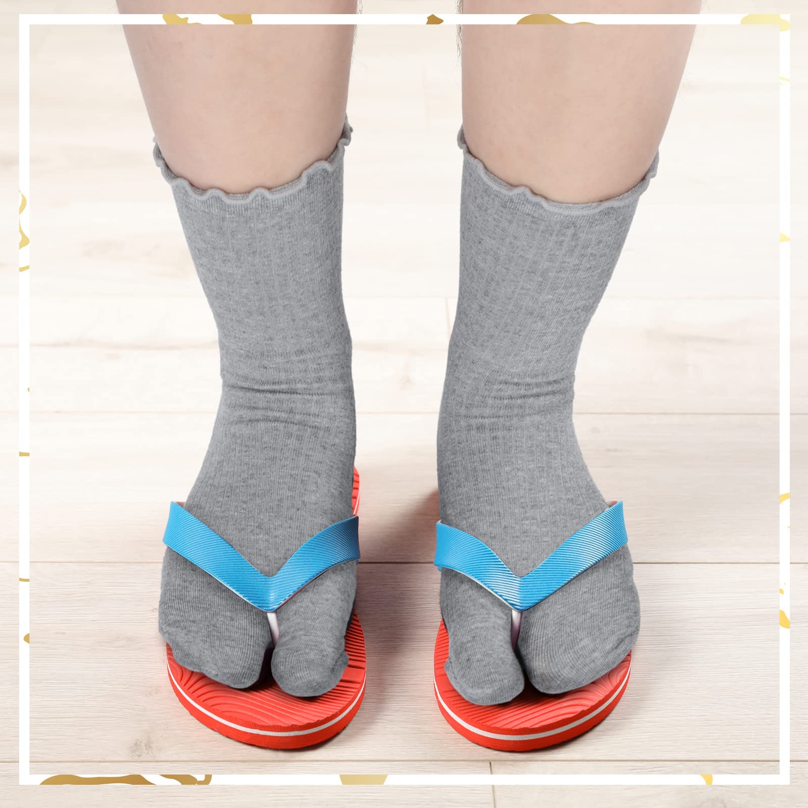 Bencailor 6 Pairs Tabi Split Toe Socks - Breathable Cotton Frilly Sandal Socks for Men & Women - Perfect for Yoga, Japanese Shoes, and Home Relaxation