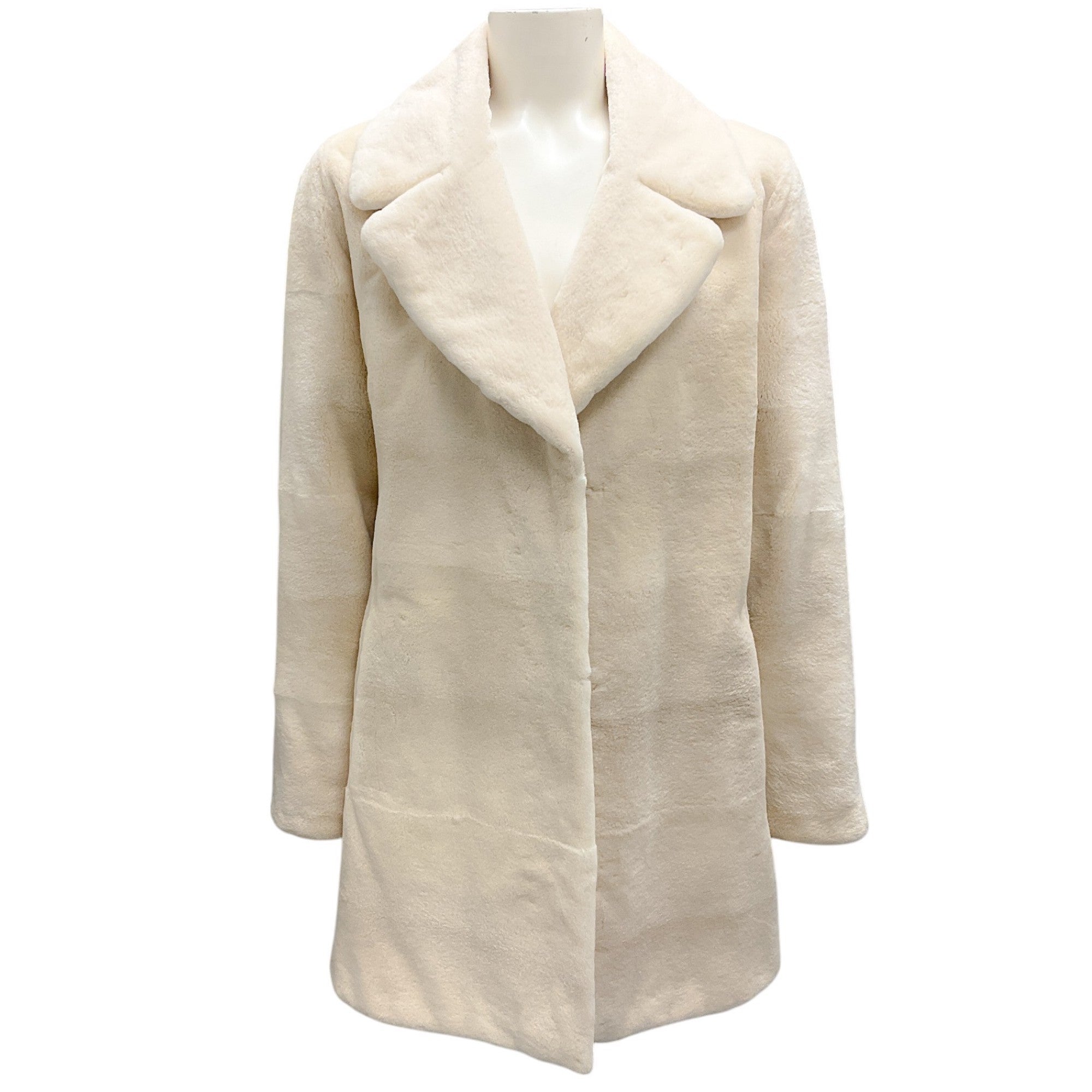 Michael Kors Women's Ivory Sheared Mink Fur Coat - Luxurious Winter Outerwear for Fashionable Occasions