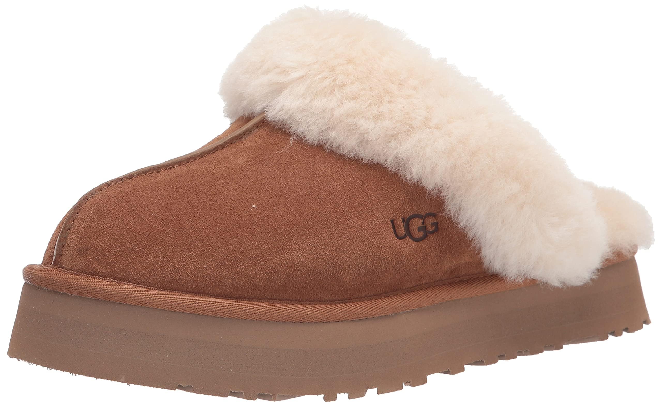 UGG Women's Disquette Slippers - Cozy Fleece-Lined House Shoes for Winter Comfort - Perfect for Indoor Lounging, Relaxing at Home & Cold Weather Wear