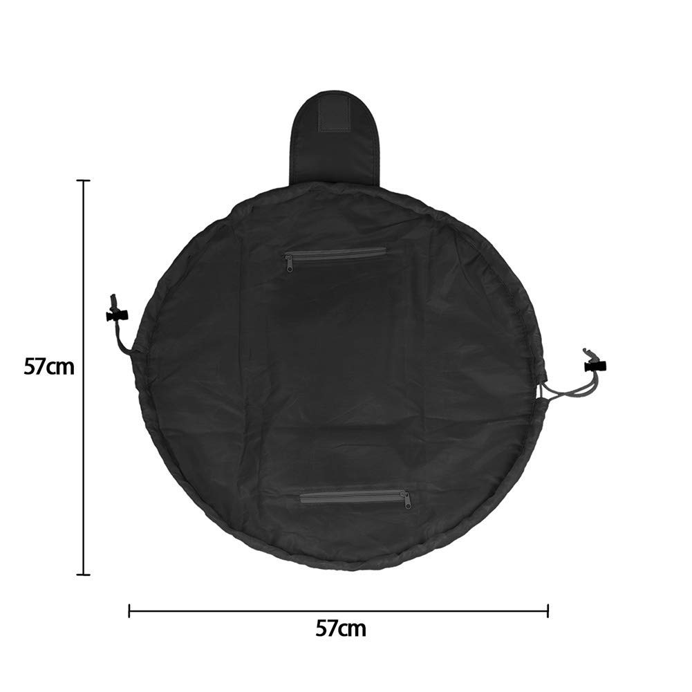 Waterproof Large Capacity Drawstring Makeup Bag for Women - Travel Cosmetic Organizer Pouch, Portable Makeup Storage Case for Toiletries & Beauty Essentials (Black) - Perfect for Travel, Gym & Daily Use