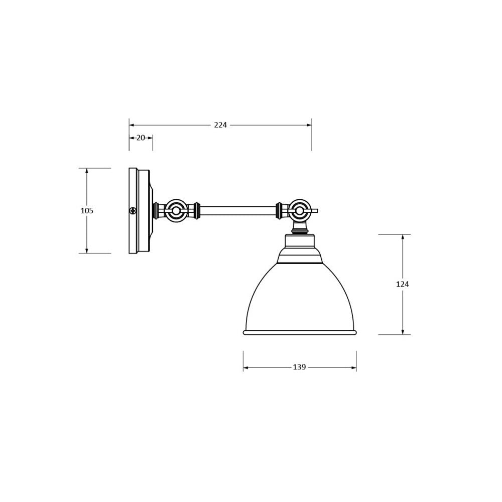 Elegant Smooth Polished Brass Brindley Wall Light - Vintage Industrial Sconce for Living Room, Bedroom & Hallway Lighting