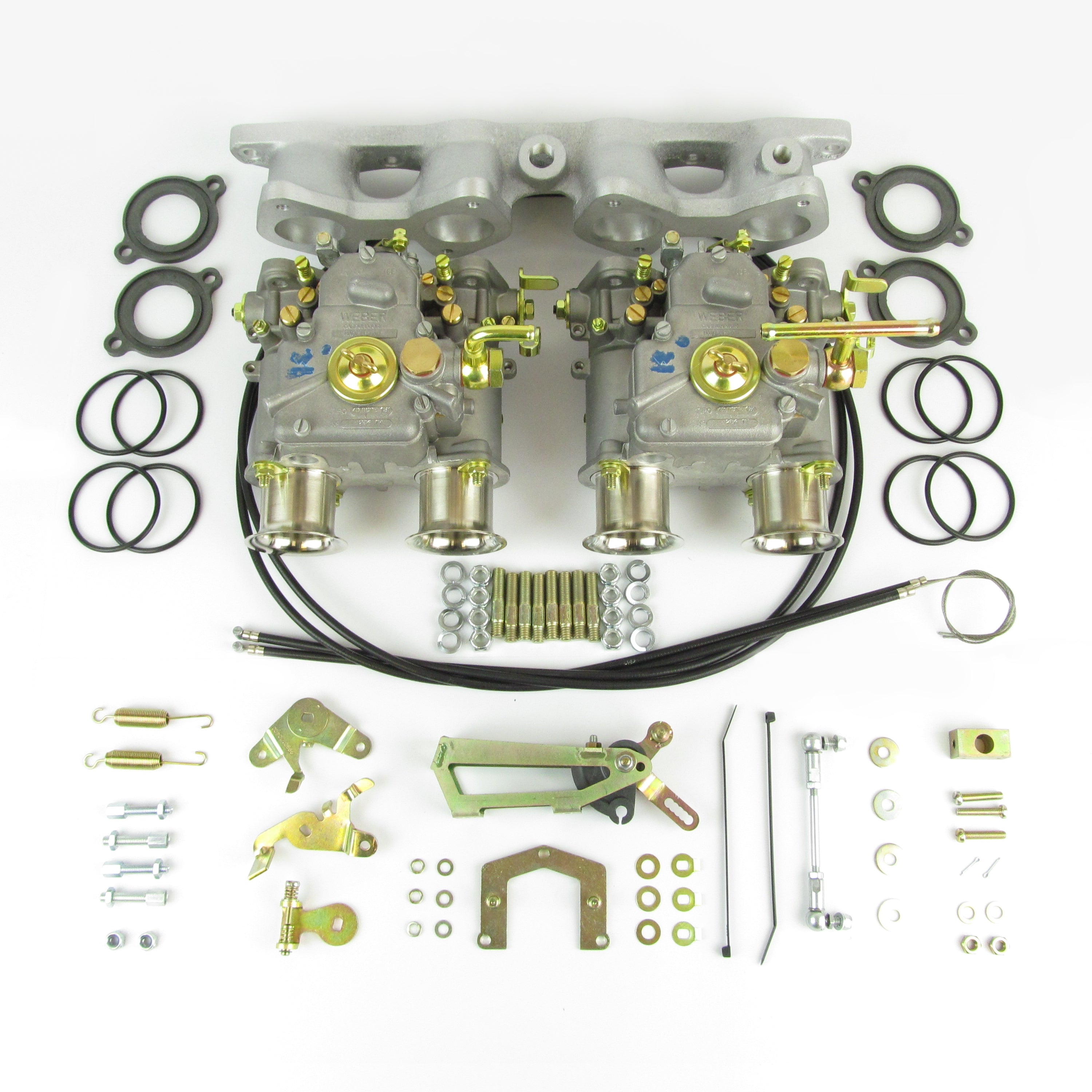 Twin Weber 40 DCOE Carburetor Kit for Ford 1.6L 1.7L Crossflow Engine - High Performance Upgrade for Classic Ford Cars & Racing Applications