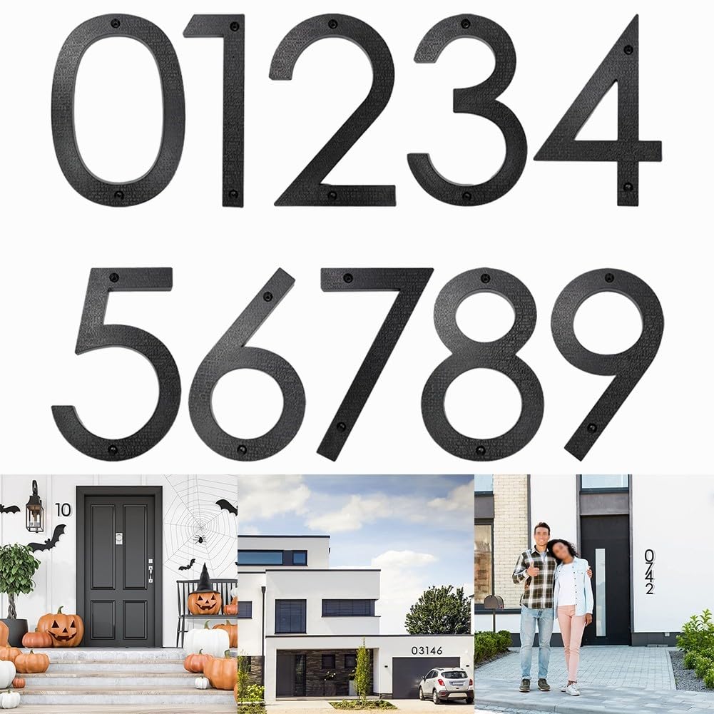 Modern Black Floating House Numbers - Durable & Weatherproof Address Plaque for Home, Garage & Gate - Perfect for Curb Appeal & Easy Identification
