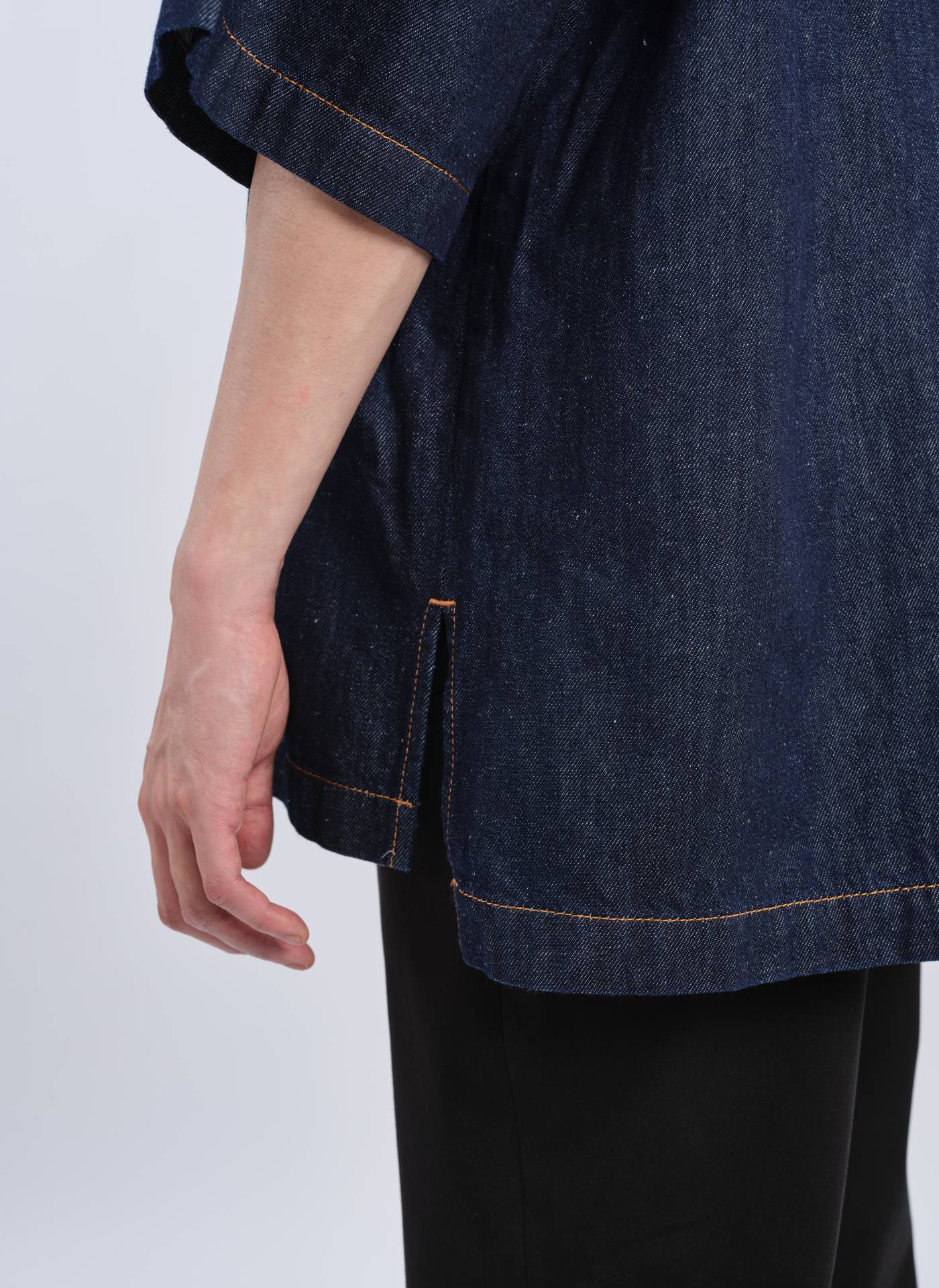 Premium Indigo Cotton Linen Denim Shirt Jacket for Men & Women - Casual Overshirt with Button Front & Chest Pockets - Perfect for Layering, Outdoor Adventures & Streetwear Fashion