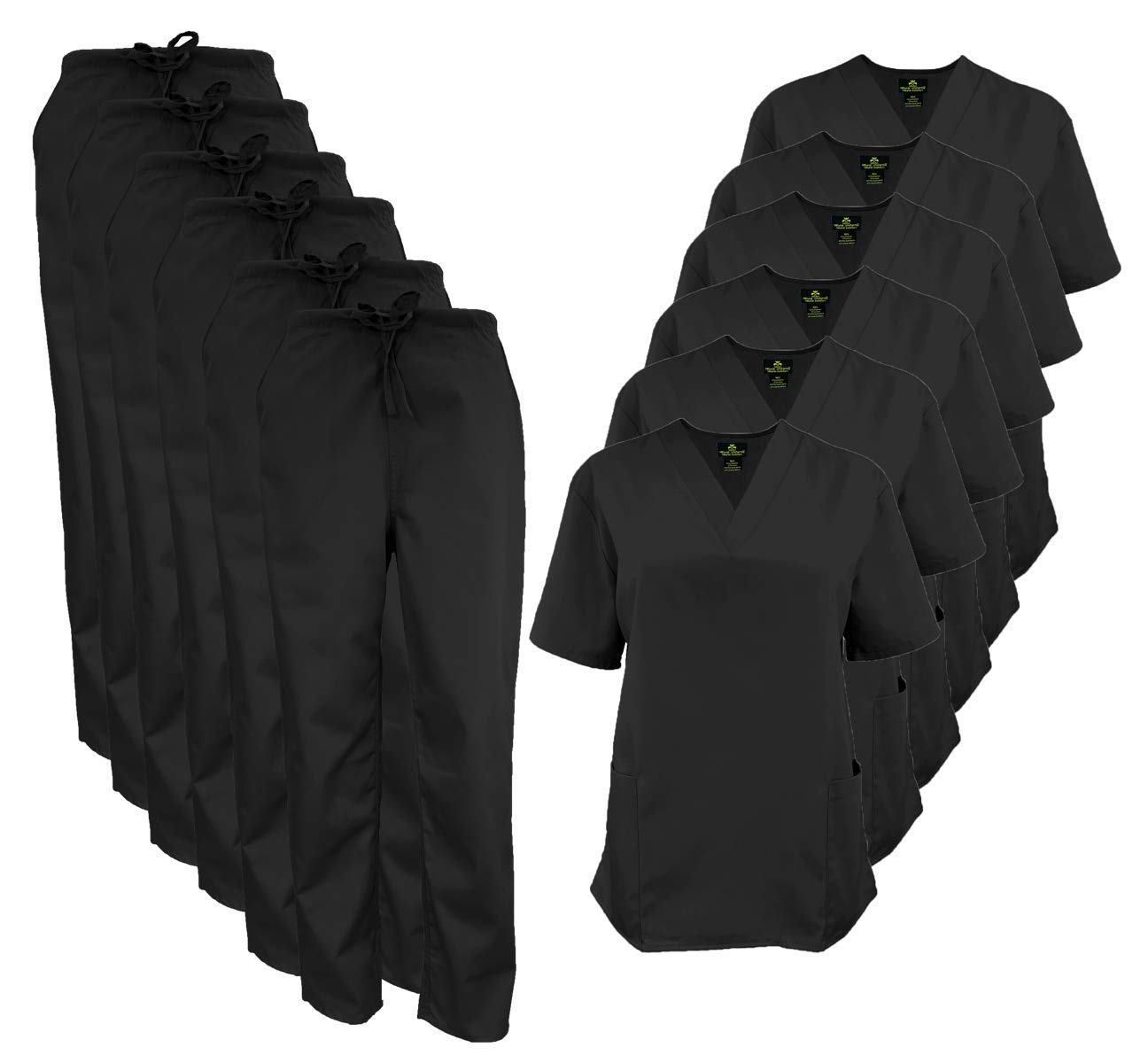 Premium Women's Medical Scrub Set - 6-Pack Comfortable Uniform Tops & Pants for Nurses, Doctors & Healthcare Professionals - Ideal for Hospitals, Clinics & Long Shifts