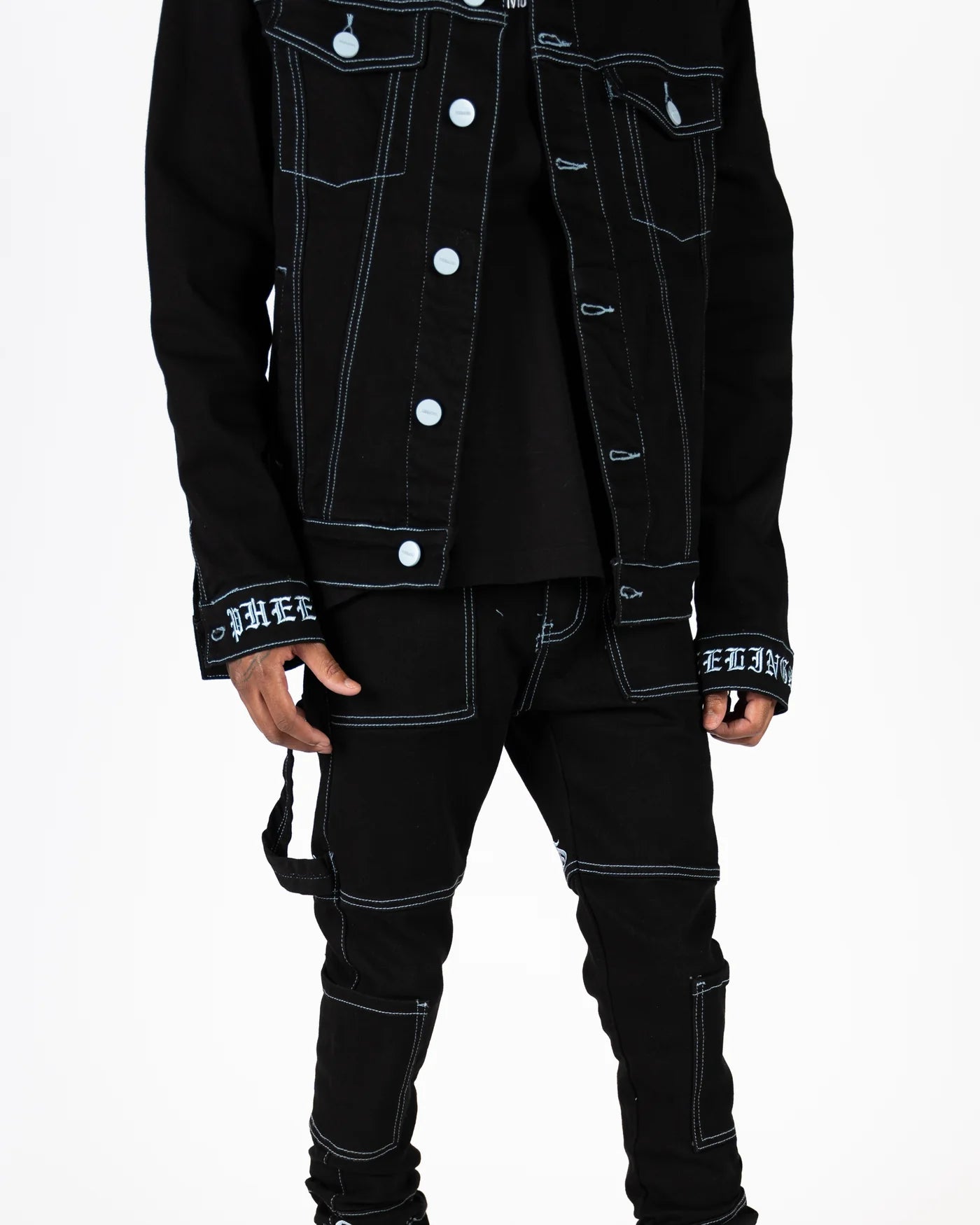 PHEELINGS Defying Odds Denim Jacket for Men & Women - Stylish Vintage Distressed Denim Coat for Casual Outfits & Streetwear Fashion