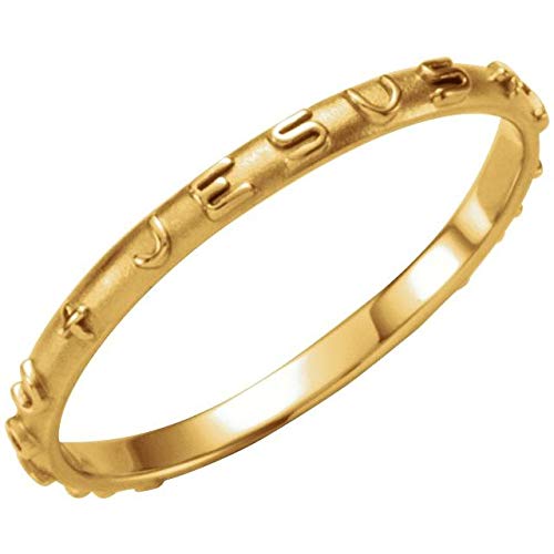14K Yellow Gold Jesus I Trust in You Prayer Ring for Women - Size 7 Religious Jewelry for Daily Wear, Church, Prayer & Faith Inspiration