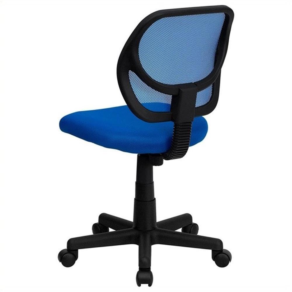 Ergonomic UrbanPro Mid-Back Office Chair with Breathable Blue Mesh - Adjustable Height Swivel Task Chair for Home & Office Workspace, Gaming, and Long Hours Computer Work