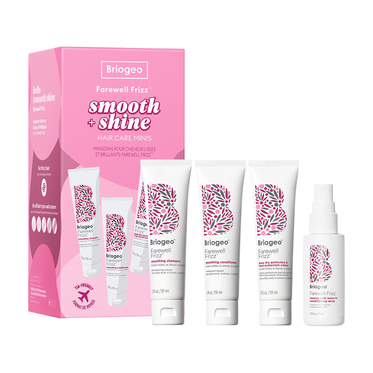 Frizz Control Hair Care Kit - Smooth & Shine Travel Set for Frizzy Hair | Anti-Frizz Treatment with Argan Oil | Perfect for Vacation, Business Trips & Daily Use
