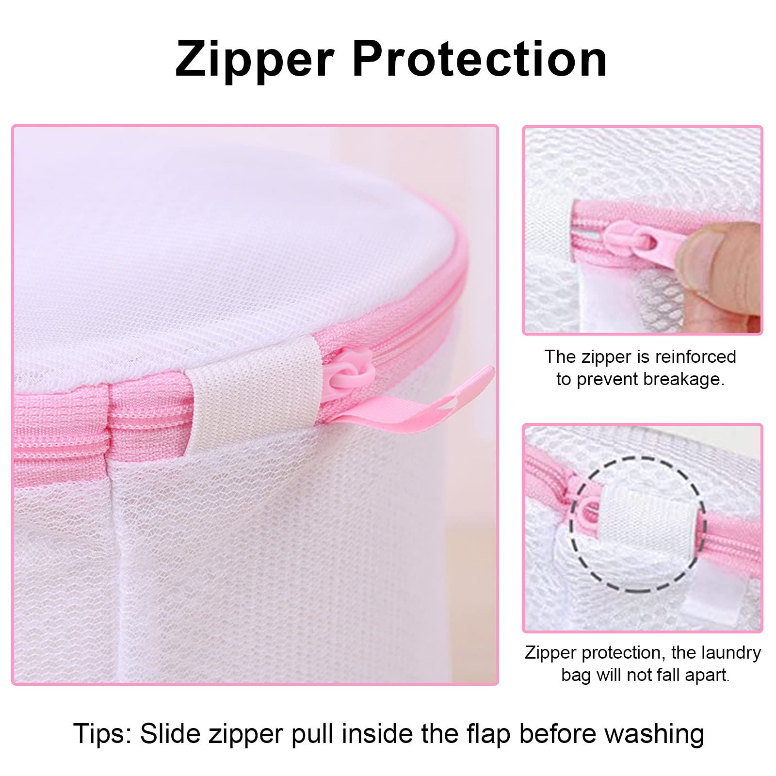 JMEXSUSS Premium Mesh Laundry Bags for Bras, Lingerie & Delicates - 4 Pack with Heavy Duty Zipper | Gentle Washing Protection for Travel, Gym & Home Use