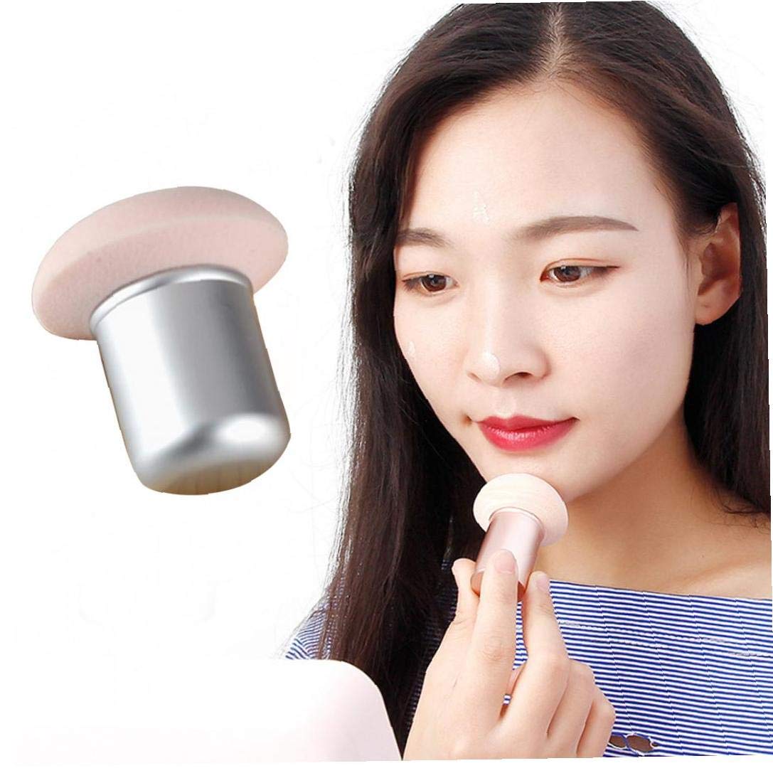 Professional Makeup Sponge Brush Set - Mushroom Head Wet & Dry Concealer Foundation Blending Tool (Pink & Gold) for Flawless Makeup Application - Perfect for Daily Use, Travel & Professional Makeup Artists