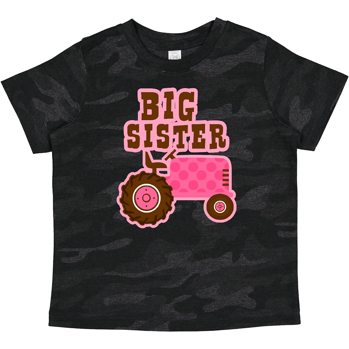 Inktastic Pink Tractor Big Sister Baby T-Shirt - Cute Cotton Toddler Shirt for Siblings, Newborn Announcement & Family Photos