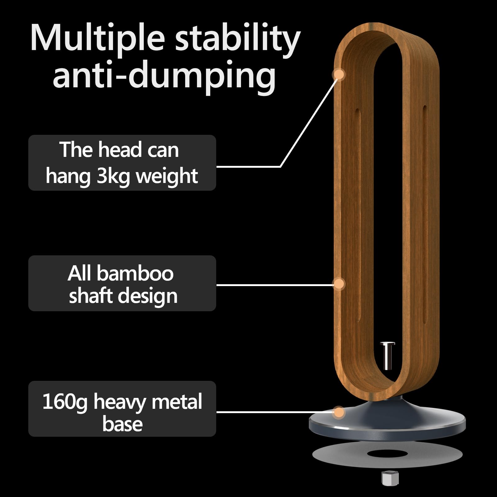 Geekria Premium Walnut Wooden & Aluminum Alloy Headphone Stand - Heavy Base Over-Ear Headphones Holder for Sony, Bose, Shure, Jabra, JBL - Perfect for Gaming Setups & Office Desk Organization