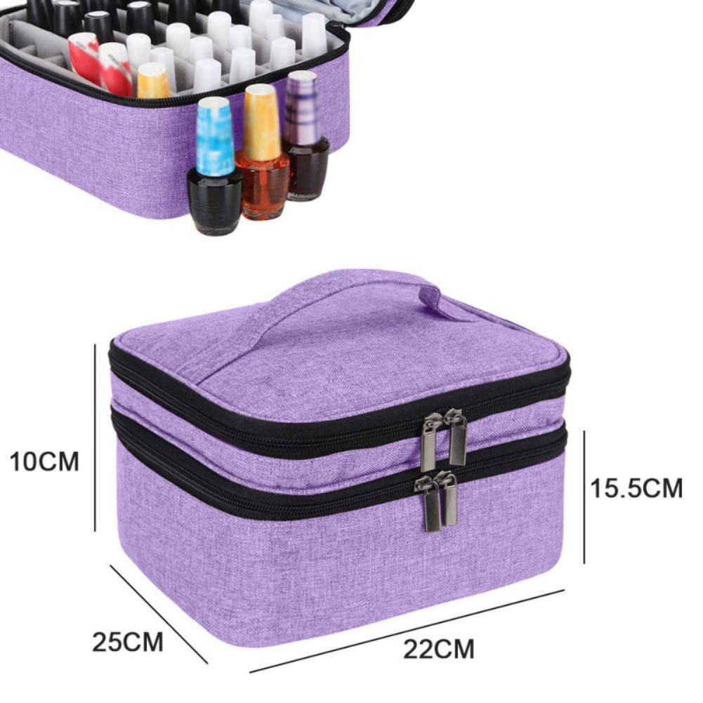 Ochine Double Layer Nail Polish Organizer Case - Holds 30 Bottles (0.5 Fl.Oz) - Portable Manicure Travel Storage Bag for Salon & Home Use - Perfect for Nail Technicians & DIY Enthusiasts (Ships from USA)