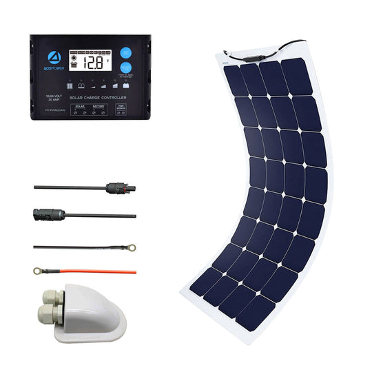 Acopower 100W Monocrystalline Solar Panel Kit with 20A PWM Charge Controller - All Black Design for RV, Boat, Off-Grid & Emergency Power
