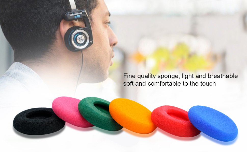 GVOEARS Replacement Earpads Cushion for Koss Porta Pro Headphones - 1 Pair Blue Memory Foam Ear Pads - Comfortable Noise Isolation Earpads for Home, Office & Travel Use