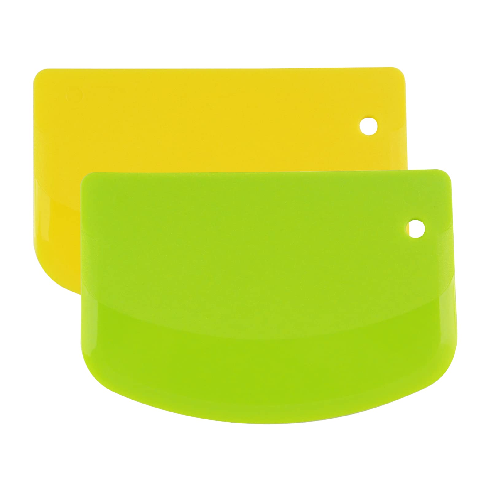 Grafken 2-Pack Plastic Dough Scraper Set - Multi-Purpose Kitchen Tool for Baking, Pastry, Pizza & Bread Dough - Bench Scraper, Bowl Spatula & Fondant Icing Cutter - Perfect for Home Bakers & Professional Chefs