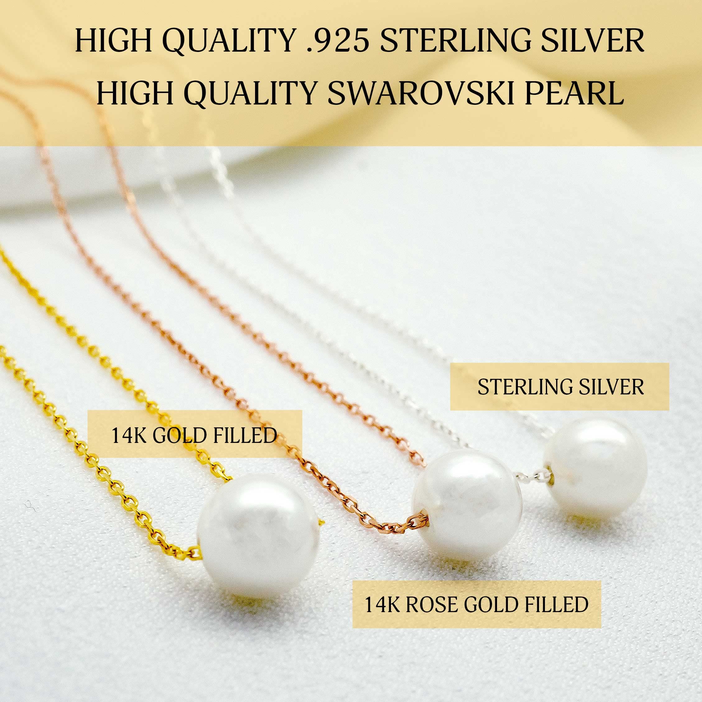 Personalized Sterling Silver Pearl Necklace - Mother of the Bride Gift from Groom for Wedding Ceremony