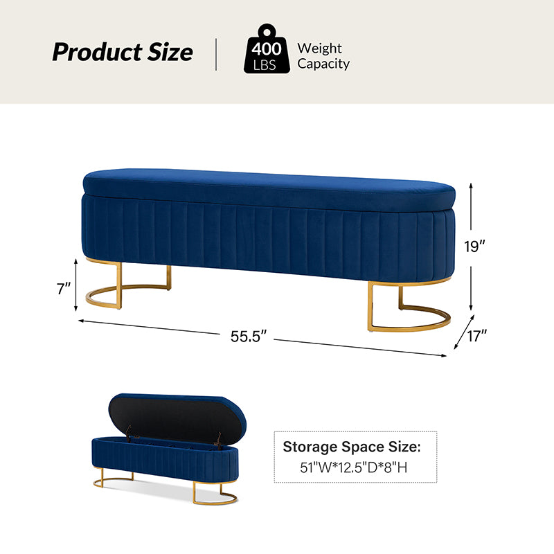 Hugo Functional Storage Bench with Internal Compartments - Entryway Shoe Bench, Hallway Organizer & Living Room Storage Solution