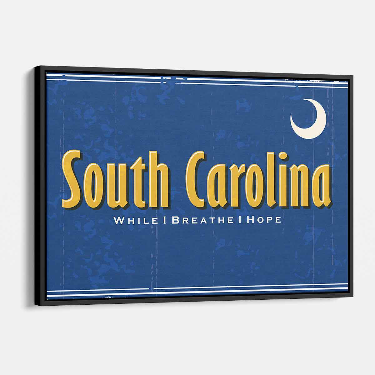 Blue South Carolina Wall Art Canvas - 22 Inch Coastal Decor for Living Room, Bedroom & Office | Perfect for Home & Office Decoration