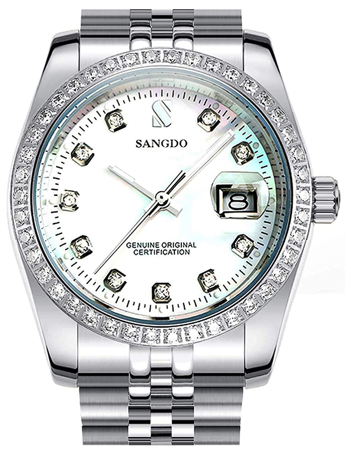 Luxury Men's Automatic Watch - Stainless Steel Self-Winding Chronograph with Date Window, 50M Water Resistant, Gold-Tone Business & Casual Wristwatch for Outdoor, Office, and Special Occasion Gifts