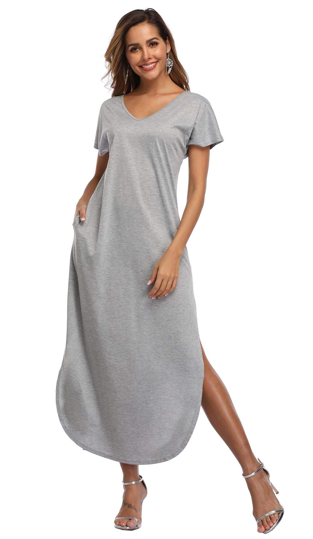 Floral Print Women's Maxi Dress - Long Casual Summer Beach Dress with Pockets | Perfect for Beach Vacations, Pool Parties & Outdoor Events