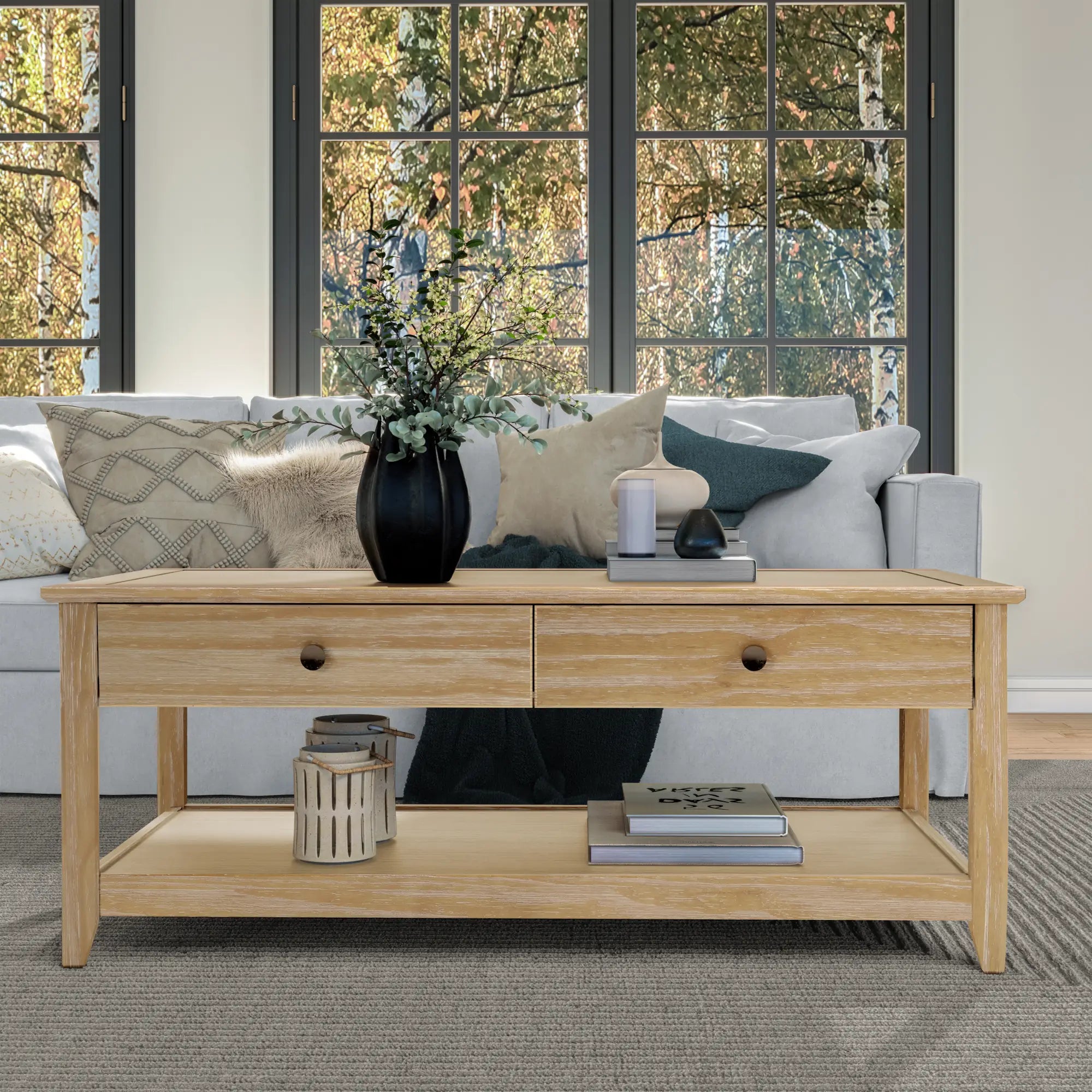Modern Greenport Coffee Table - Stylish Living Room Furniture for Home Decor, Perfect for Small Spaces & Apartments