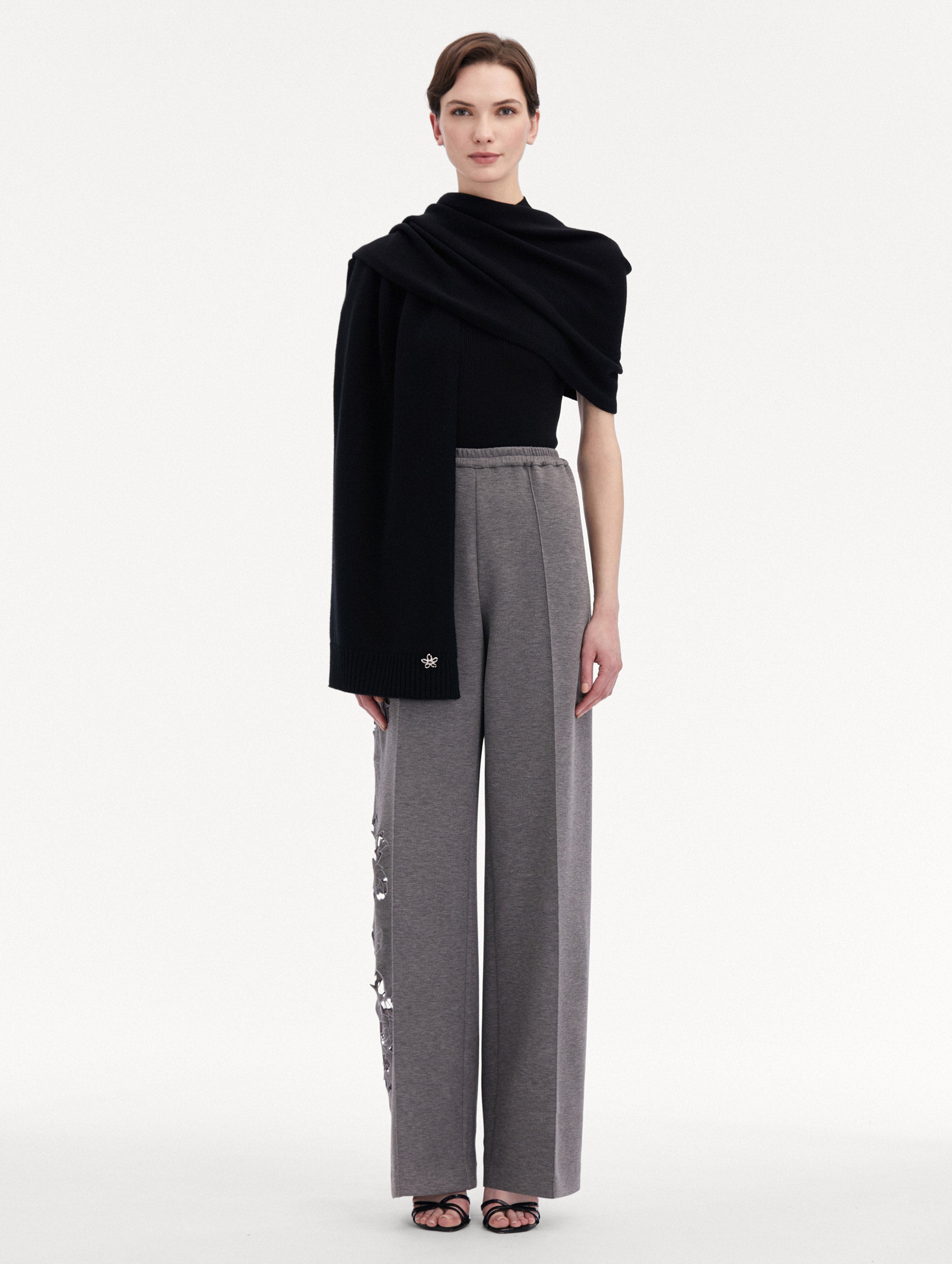 Luxury O Flower Cashmere Scarf for Women - Soft Winter Wrap Shawl - Perfect for Cold Weather, Office, Travel & Gift Giving