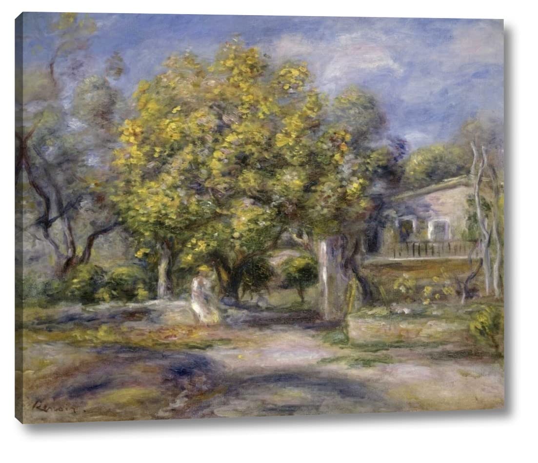 Pierre-Auguste Renoir Houses at Cagnes 13x16 Inch Canvas Art Print - Gallery Wrapped Wall Decor - Ready to Hang - Perfect for Living Room, Bedroom & Office Decor