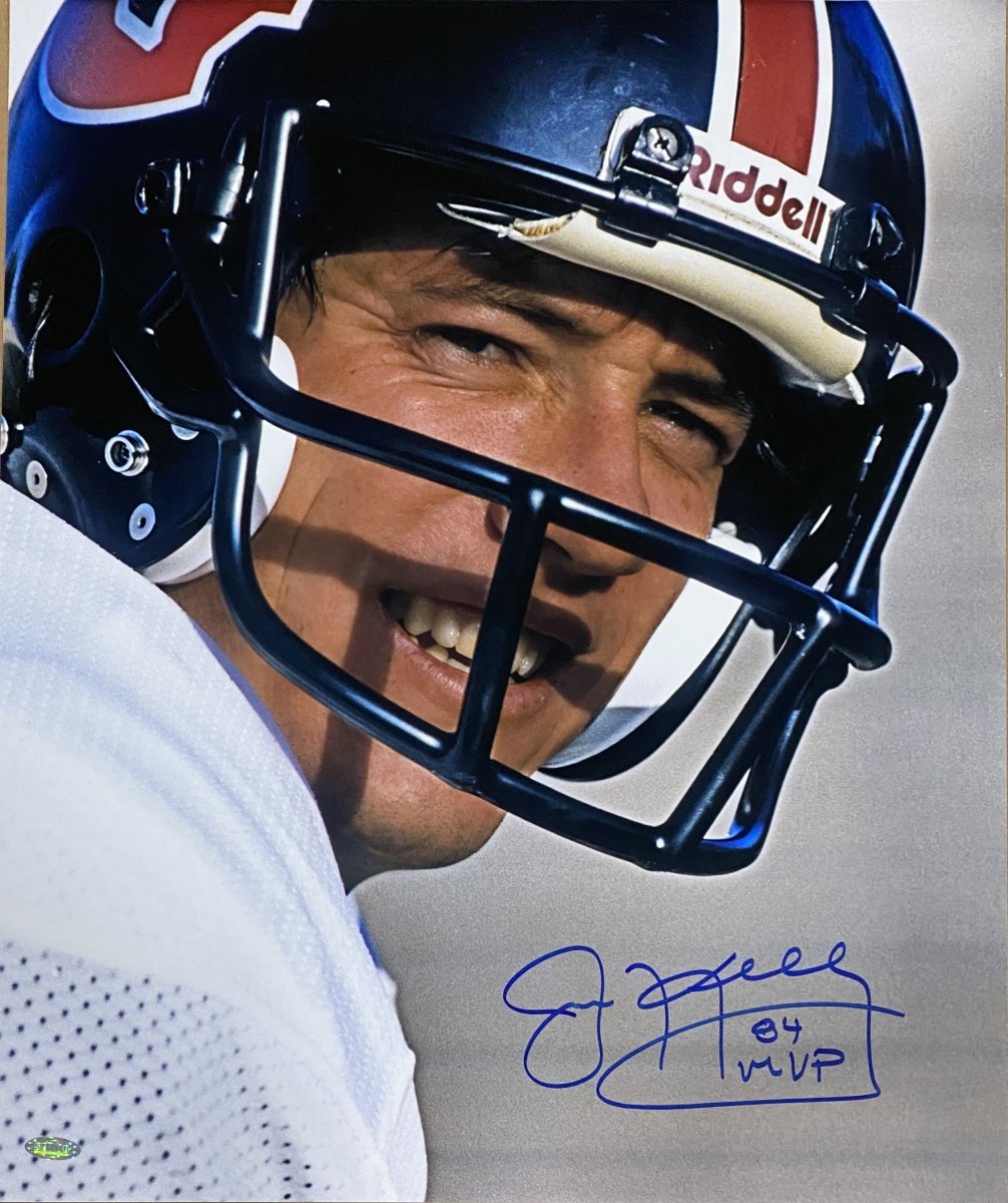 Jim Kelly Autographed 16x20 Houston Gamblers USFL Photo - 1984 MVP Award - Steiner Sports Hologram - Perfect for Football Memorabilia Collectors and Sports Fans Display