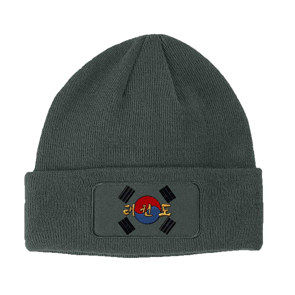 Speedy Pros Patch Beanie - Martial Arts Skull Cap with Tae Kwon Do Embroidery - One Size Fits All for Men & Women - Perfect for Training, Competition & Cold Weather