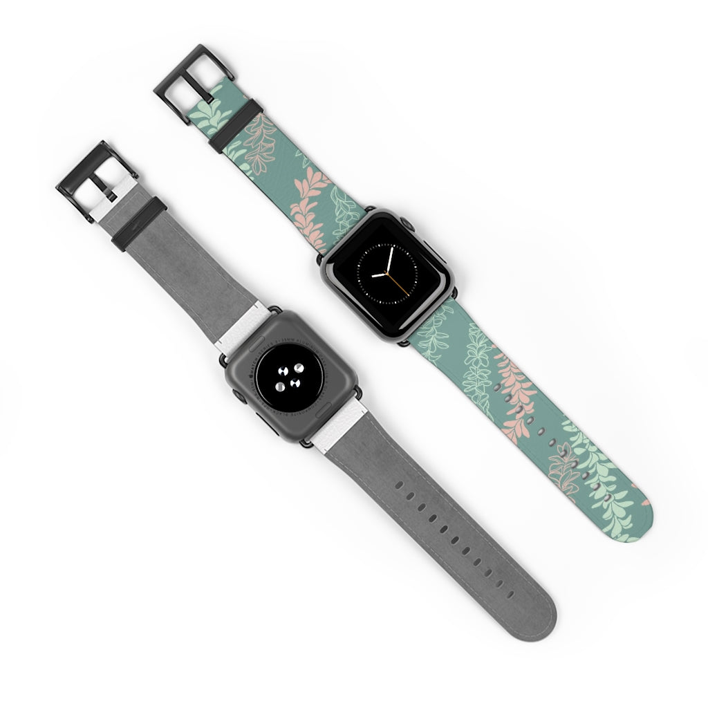 Groovy Pua Melia Watch Band - Premium Replacement Strap for Apple Watch, Fitbit & Samsung Galaxy - Soft Silicone, Adjustable, Comfortable for Workout, Running & Daily Wear
