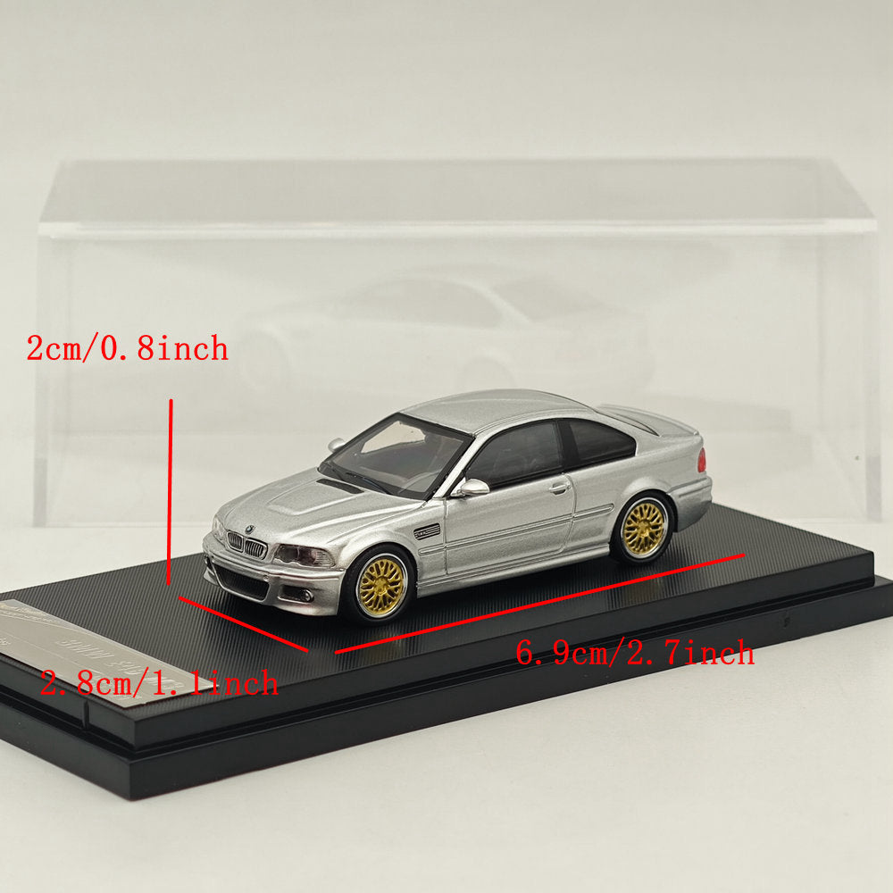 1:64 Scale BMW E46 M3 Silver Diecast Model Car - High Rev Series Collectible Toy for Adults & Kids - Perfect for Display, Gifts, and Racing Enthusiasts