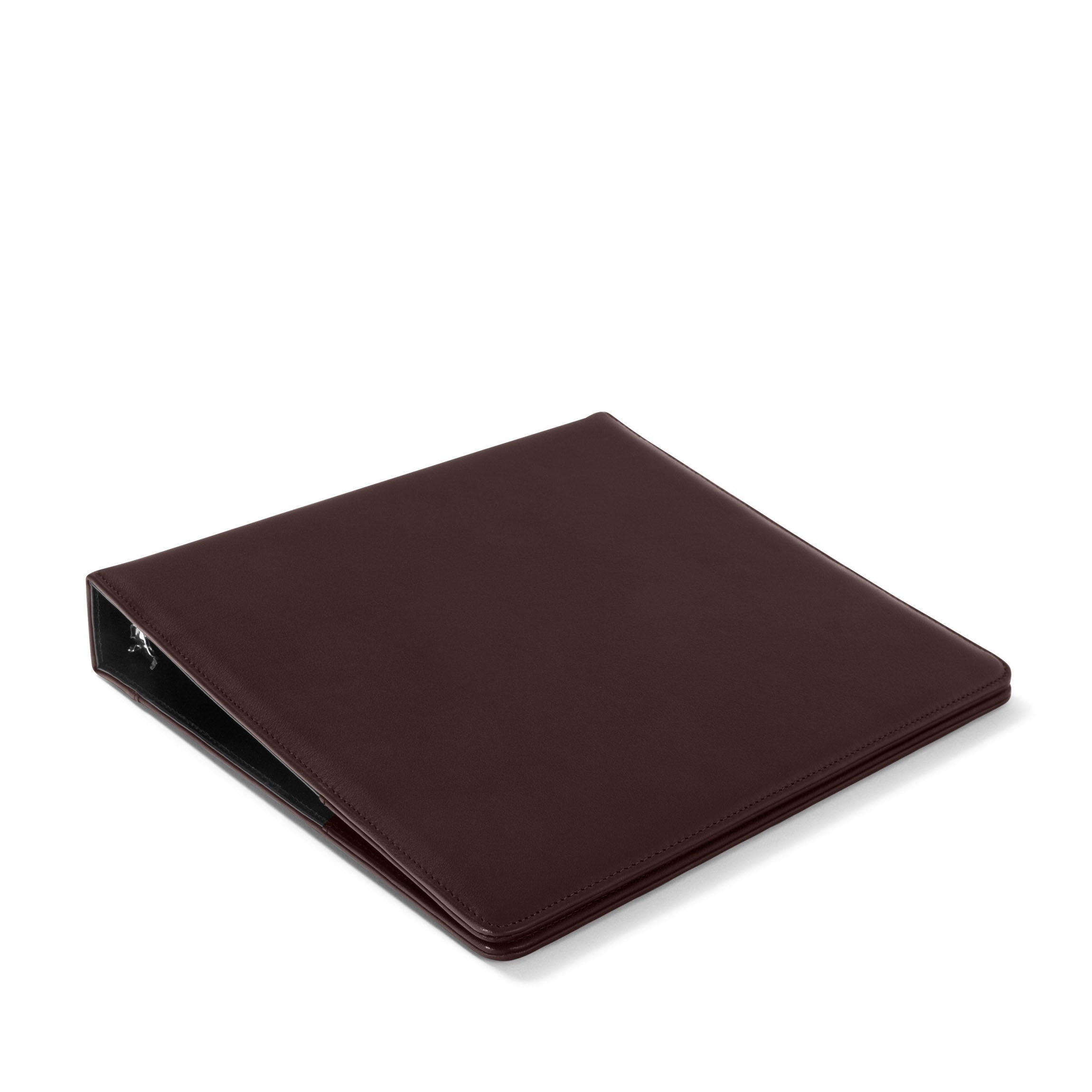Premium Brown Leather Binder - A4 Size, 3-Ring, Durable & Professional for Office, School, Business Meetings & Document Organization