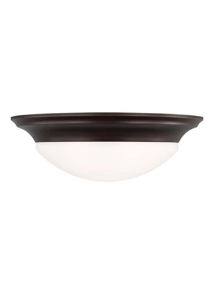 Generation Lighting 75436-710 Nash 3-Light Bronze Flush Mount Ceiling Fixture - Modern Lighting for Bedroom, Hallway & Living Room