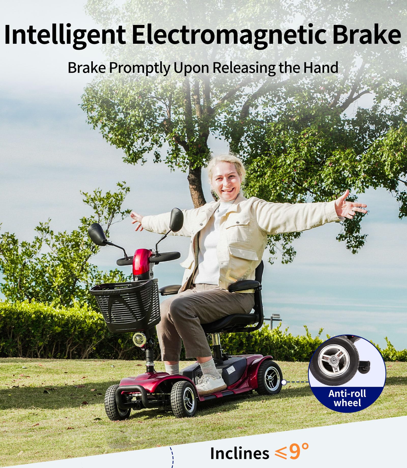 Best Foldable 4-Wheel Mobility Scooter for Seniors & Adults - Electric Powered Handicap Scooter with Comfort Seat | Indoor & Outdoor Use for Shopping, Travel & Daily Mobility