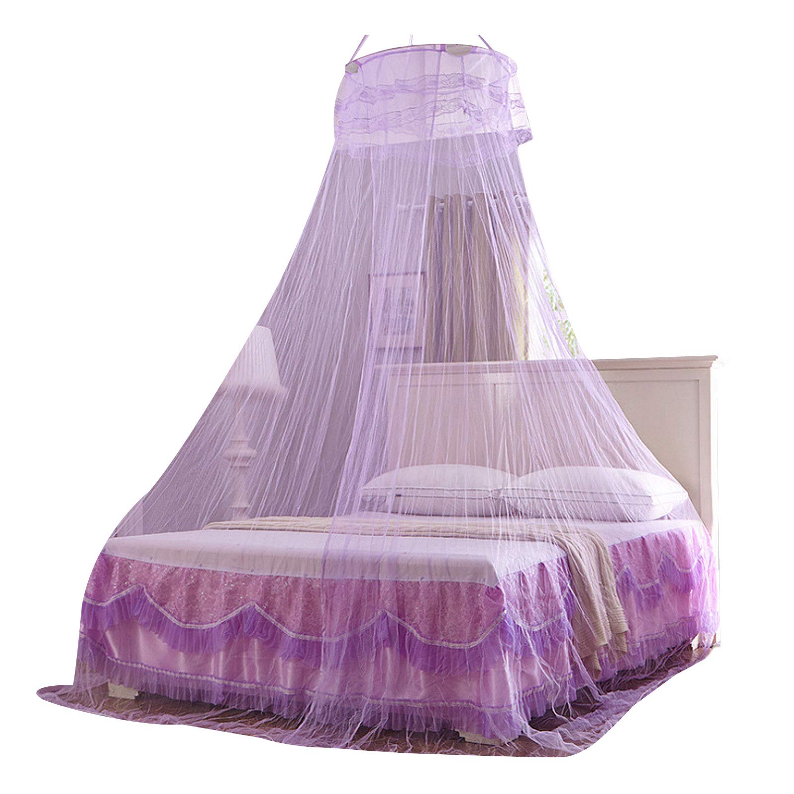 Bed Canopy Net with Stars - Easy Install Hanging Mesh Dome for Single, Queen & King Size Beds, Cribs & Hammocks | Romantic Bedroom Decor, Nursery Canopy, Boho Chic Home Decor