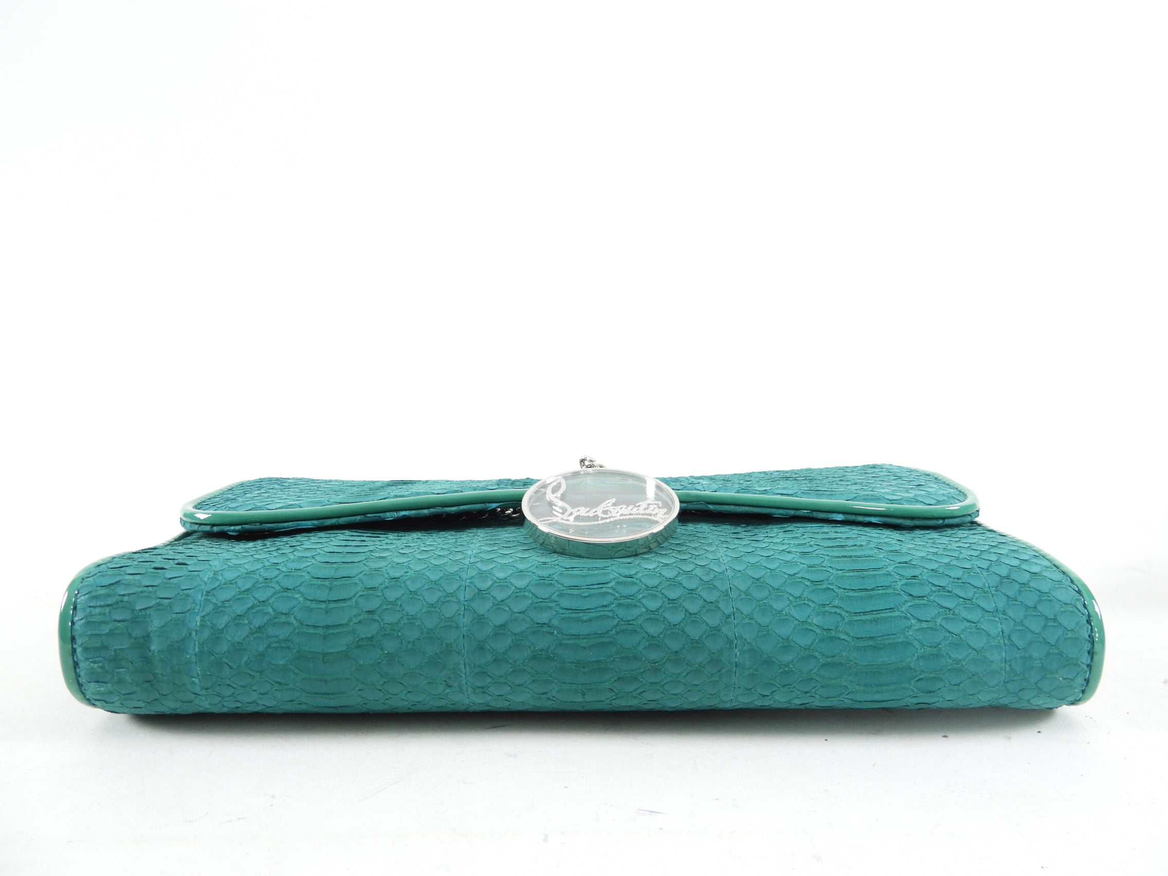 Christian Louboutin Green Exotic Riviera Clutch Bag - Luxury Designer Handbag for Women - Perfect for Evening Parties & Special Occasions