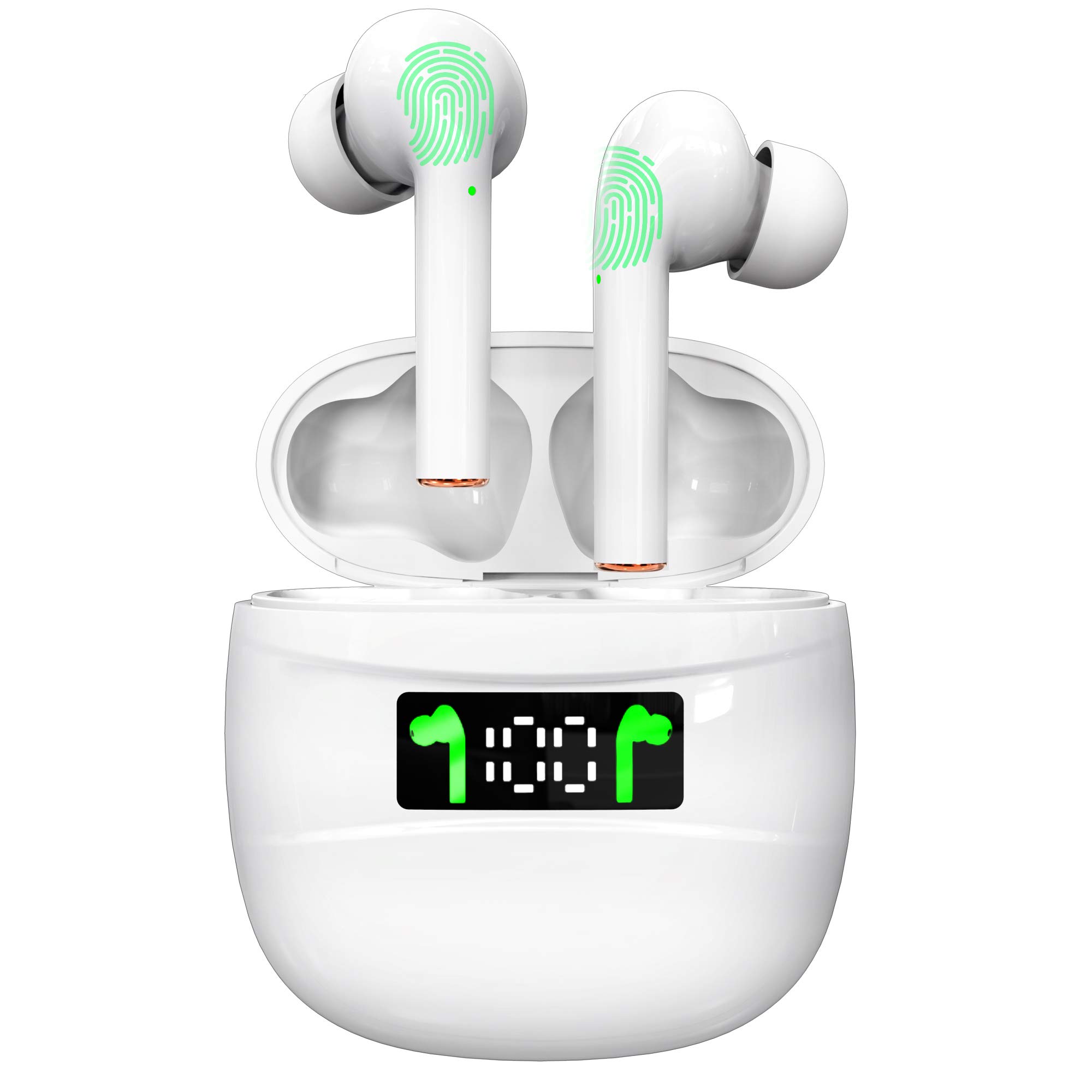 True Wireless Bluetooth Earbuds J3PRO - Smart Touch Control, Noise Cancelling, Mono/Stereo Mode with 3 Pairs Ear Tips (White) | Perfect for Gym, Commuting & Work Calls