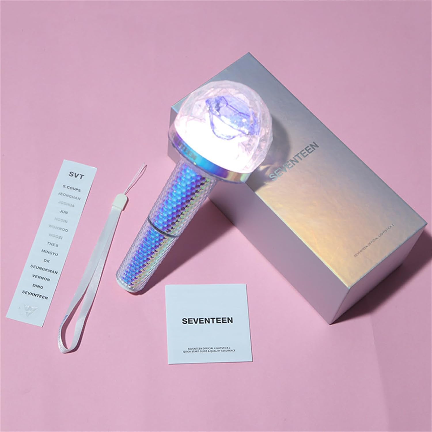 Official SEVENTEEN Lightstick Ver.2 - K-Pop Concert Glow Stick with 13 Colors & Bluetooth Control - Perfect for SVT Carat Fans, Concerts, Fan Meetings & K-Pop Collections