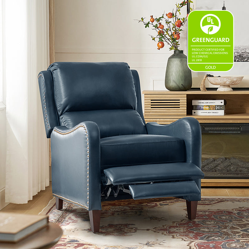 Deliat Genuine Leather Recliner Chair - Premium Comfort for Living Room, Home Theater & Office - Adjustable Footrest & Lumbar Support - Brown PU Leather Sofa for Relaxation & Entertainment