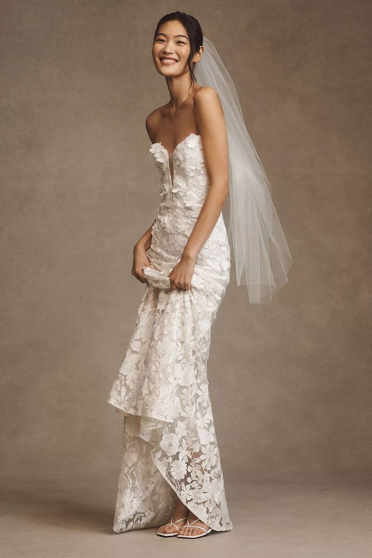 Jenny Yoo Josephine Wedding Gown - Elegant A-Line Bridal Dress with Lace Appliques for Bride, Perfect for Beach, Garden & Church Ceremonies