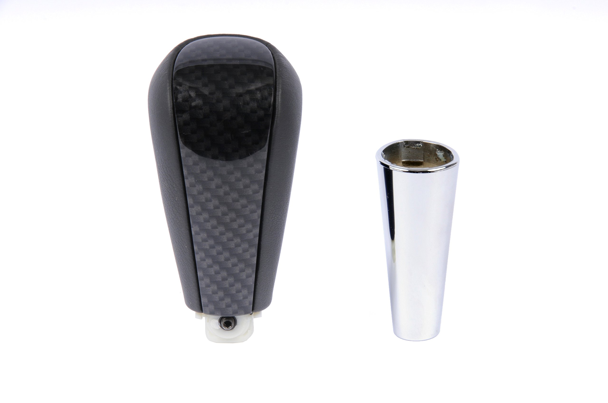 GM Accessories 19165178 Automatic Transmission Shift Knob - Ebony Leather with Carbon Fiber Insert - Upgrade Your Car Interior for Enhanced Driving Experience