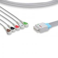 Technical Precision 5-Lead Snap Lead Wire Replacement for GE Healthcare Responder 3000 - Compatible with ECG, EKG, and Patient Monitoring Systems for Hospitals and Clinics