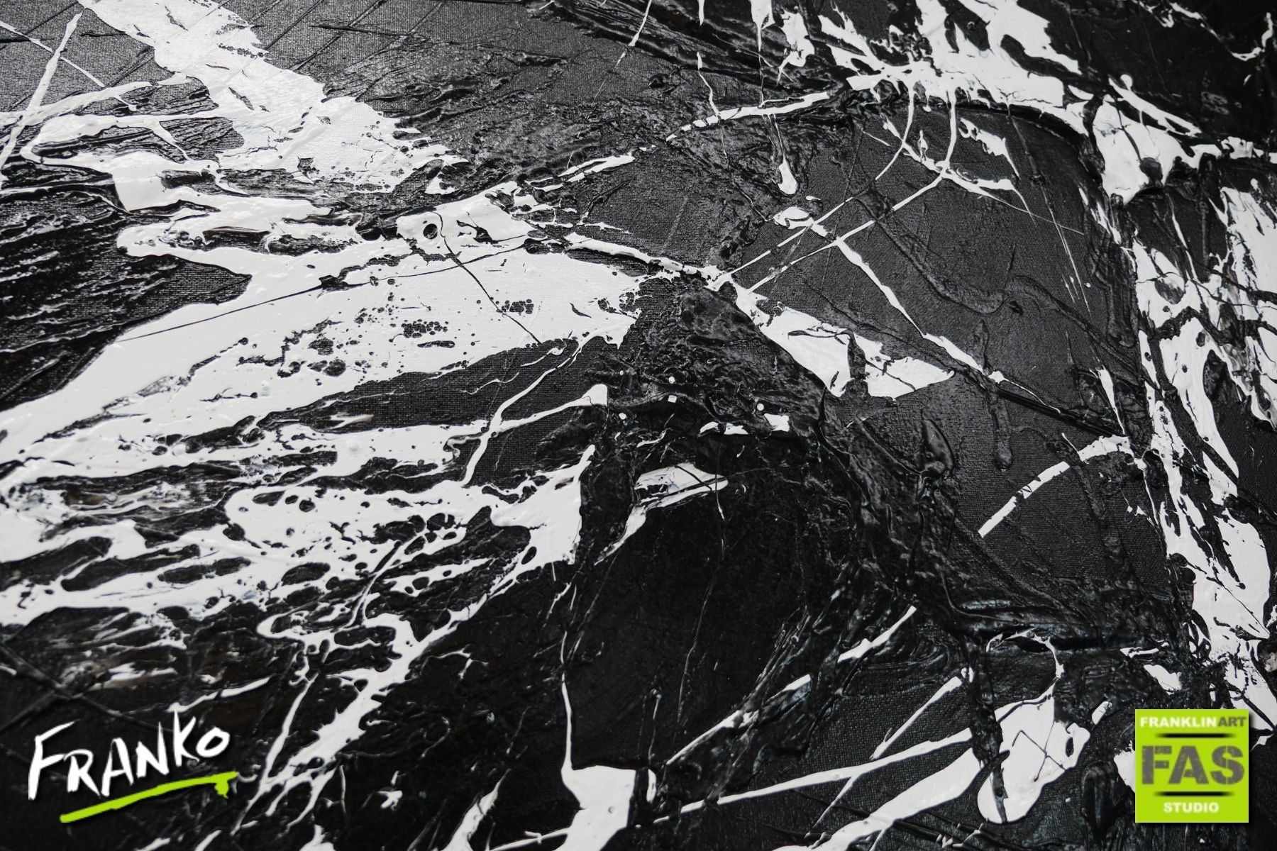 250cm x 150cm Large Black and White Abstract Maze Painting - Modern Wall Art for Living Room, Bedroom or Office Decor